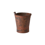 Cache-Pot / Seau en métal finition antique marron, Bohème chic