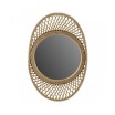 Miroir ovale Lune avec cadre bambou naturel