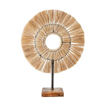 Objet déco - cercle en paille ethnique D37cm
