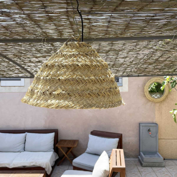 Abat jour pour Lampe arrondie en fibre palmier "Doum" du Maroc - T. M