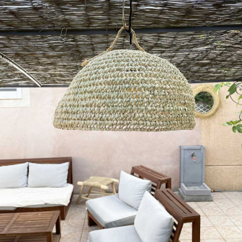 Abat jour pour Lampe coupole en fibres de palmier "Doum" du Maroc tressée