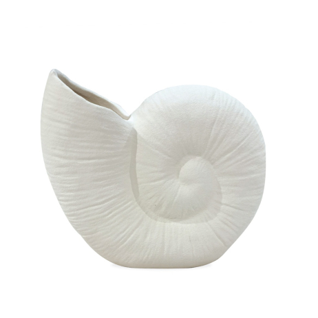 Vase en grès cérame blanc texture sable