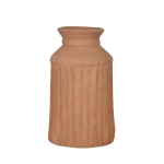 Vase en grès cérame texturé sable forme arrondie avec oreilles