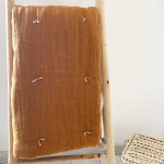 Edredon 2 faces lin cuivre et coton cuivre garni 75 x 200 cm