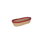 Corbeille à pain en herbes tressées coloris naturel et rouge - 40*15cm