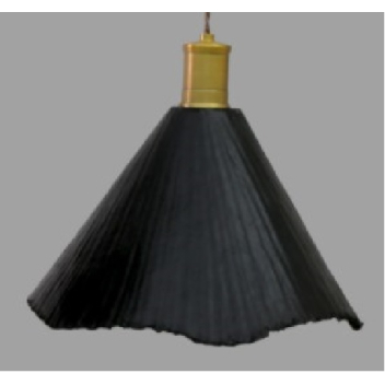 Suspension ou lustre Sam conique en papier gaufré noir D30cm électrifiée