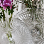 Vase coquillage en verre transparent grand modèle