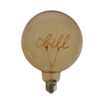 Ampoule LED E27 ambrée mot Chill D12.5cm