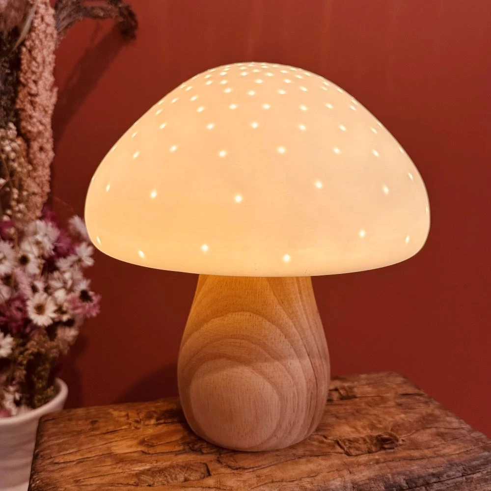 VKTY Lampe de chevet en forme de champignon mignon, lampe
