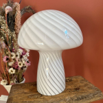 Lampe de chevet en verre effet spirale forme champignon