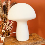 Lampe de chevet en verre satiné forme champignon