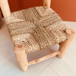 Chaise pour enfant en bois et tressage corde