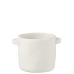Cache-Pot en ciment blanc D14*H12cm