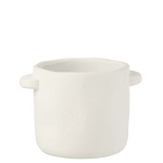 Cache-Pot en ciment blanc D16*H14.5cm