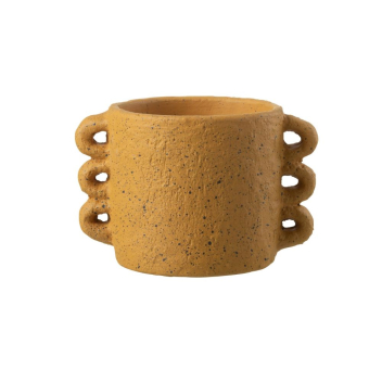 Cache-Pot en poterie ocre D14*H13cm