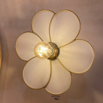 Applique murale Flora coton blanc et métal doré D32cm - électrifiée
