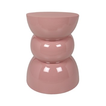 Bout de canapé en métal laqué rose 2