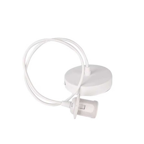 Monture blanche pour branchement luminaire avec fil pvc blanc