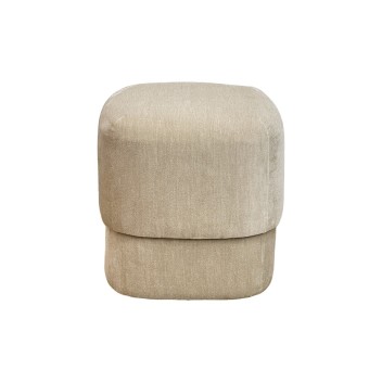 Pouf Retroplush en tissu beige