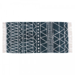 Tapis en Coton motif ethnique Coloris vert bleu
