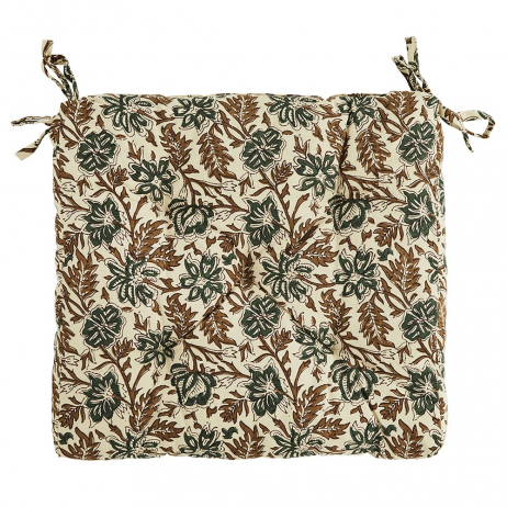 Coussin de chaise Coton motif floral Beige - Mme Stoltz