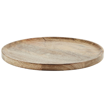 Assiette ronde L en bois de manguier taille 35 cm