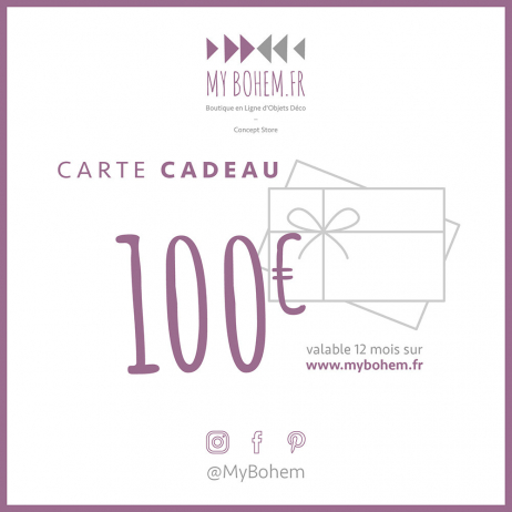Carte Cadeau Déco MyBohem 100 eur