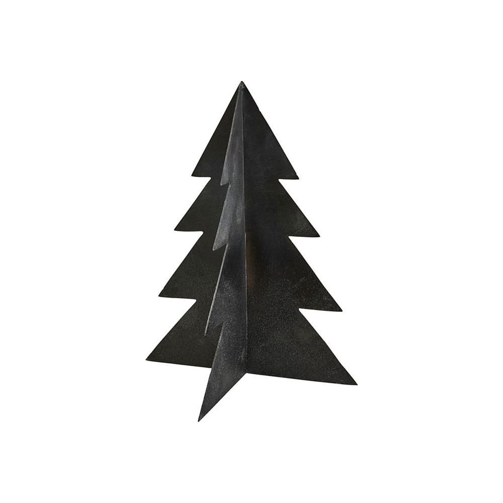 Décoration Sapin de Noël en métal rustique coloris Noir
