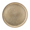 Plateau rond en Alu coloris doré Rustique avec motif