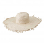 Chapeau en feuille palmier avec franges D. 45 cm Coloris clair